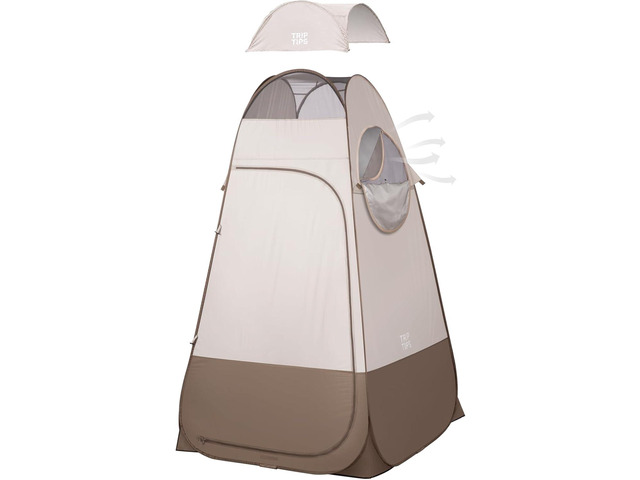 TRIPTIPS Pop Up Shower Tent with Mesh Window, Portable Toilet Privacy Tent, 6.9 FT, Removable Rain Cover/UPF 50+