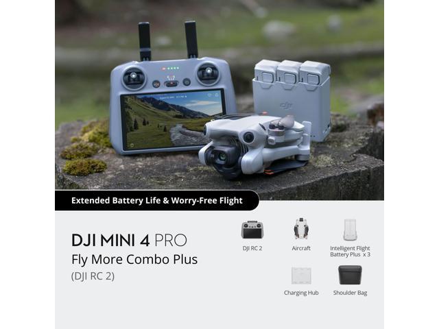 NEWDJI Mini 4 Pro Drone Fly More Combo Plus with DJI RC 2 Screen remote with 3 Battery Bundle Kit 45-min Flight Time Camera Drone Bundle, * USA In...
