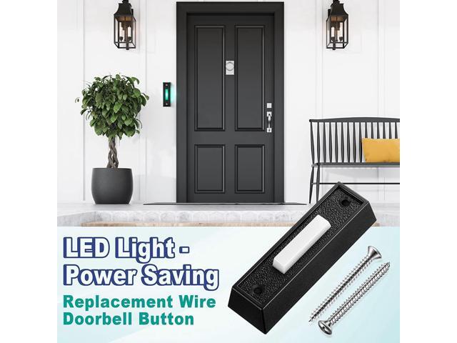 1PCS Wired Doorbell Button with LED Light, Replacement Of Doorbell Ring Button, Door Opener Switch