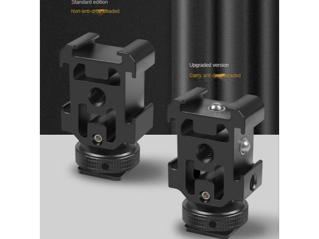 Triple Hot Shoe Mount Adapter Bracket Stand Holder for DSLR Camera for LED Video Microphone Flash Light