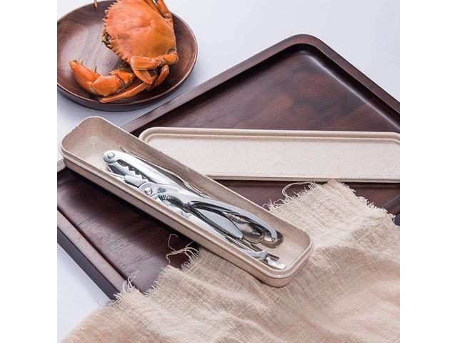 6 Pieces Seafood Tools Stainless Steel Seafood Tool Sets with Storage Box, 2 Pieces Lobster Crackers and 4 Pieces Stainless Steel Seafood Forks