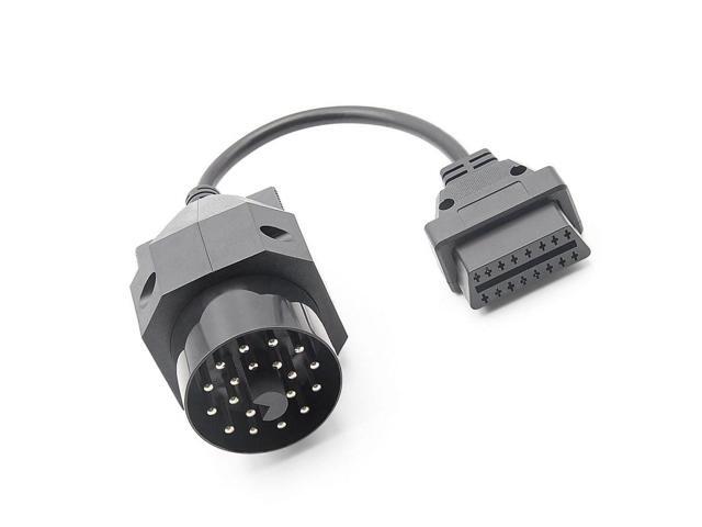 20 Pin OBD to 16 Pin OBD2 Cable Adapter Male to Female Round Diagnosis Cord for BMW E36 E46 E38 E39 E53 X5 Z3