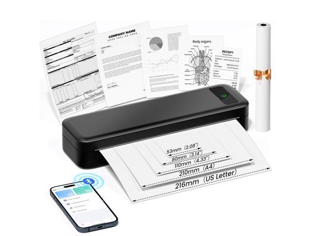 Portable Printers Wireless for Travel, A285M Small Inkless Thermal Printer, Bluetooth Mobile Printer Support 8.5' X 11' Letter & A4 Thermal Paper,...