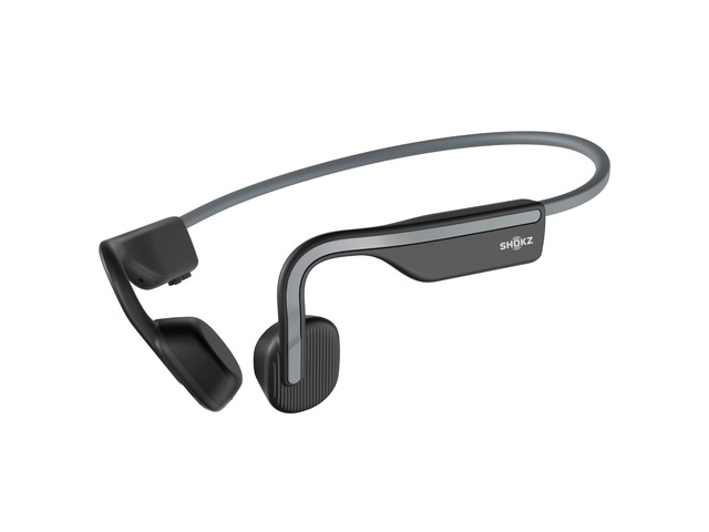 OpenMove - Open-Ear Bluetooth Sport Headphones - Bone Conduction Wireless Earphones - Sweatproof for Running and Workouts, with Sticker Pack (Grey)