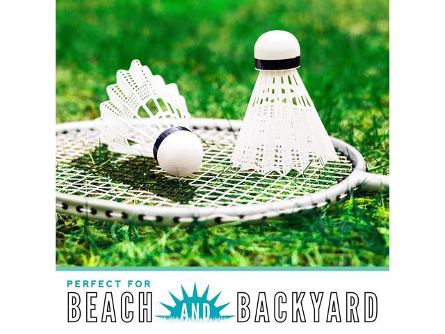 Franklin Sports Badminton Racket and Shuttlecock Set - Includes (4) Rackets, (4) Shuttlecocks with Carry Bag