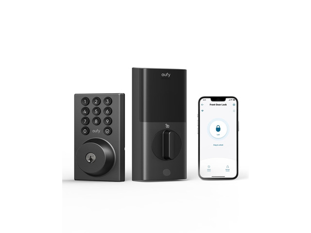 Smart Lock C30, Keyless Entry Door Lock, Built-in Wi-Fi Easy Installation, App Remote Control, Reliable Power, Keypad Deadbolt for Front Door, BHMA...