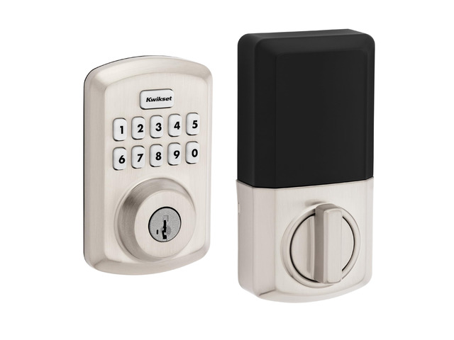 Powerbolt 250 10-Button Keypad Satin Nickel Transitional Electronic Deadbolt Door Lock, Featuring Convenient Keyless Entry, Customizable User...