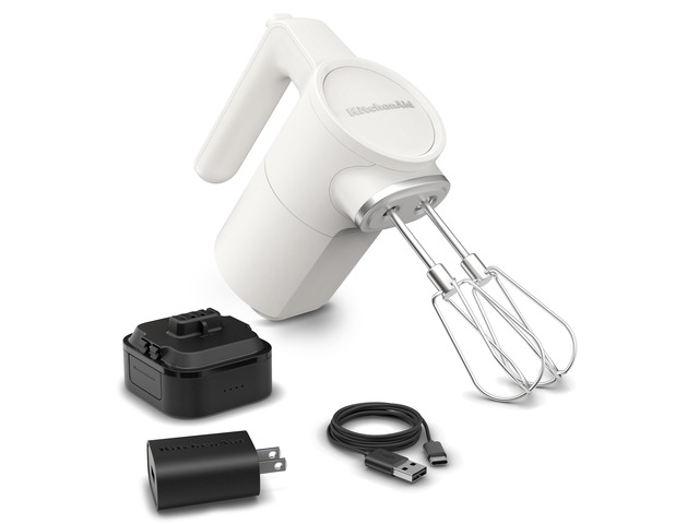 Go Cordless Hand Mixer, Metal - KHMR762, Porcelain White