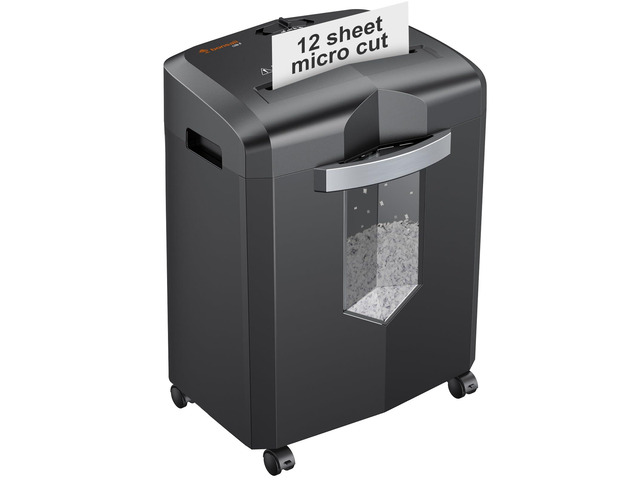 12-Sheet Micro Cut Heavy Duty Paper Shredder for Home Office Jam-Proof System, P-4 Security Level, Shreds CD/Cards/Staples, 4.2Gal Pullout Bin...
