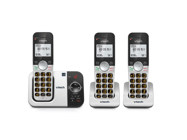 Cordless Phone with 3 Handsets Big Buttons, Large Backlit Display, Answering Machine, DECT 6.0, Intercom, Call Transfer, Easy to Use VG232-3