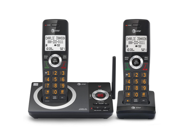 CL82219 DECT 6.0 2-Handset Cordless Phone for Home, Black Answering Machine, Call Blocking, Caller ID Announcer, Intercom, Long Range