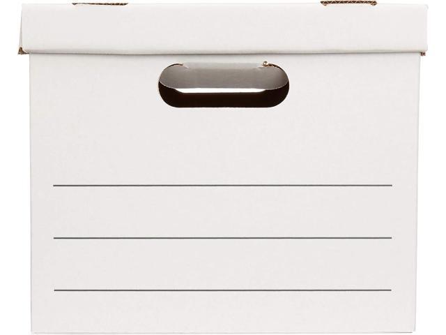 Basics Storage/Filing Boxes with Lift-Off Lid - Letter/Legal Size, Sturdy, Easy Assembly, White, 16.2' L x 12.5' W x 10.5' H, Pack of 20