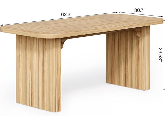 LITTLE TREE 62-Inch Home Office Computer Desk, Large Writing Desk with Textured Double Base, 5 ft Conference Meeting Seminar Table for Office