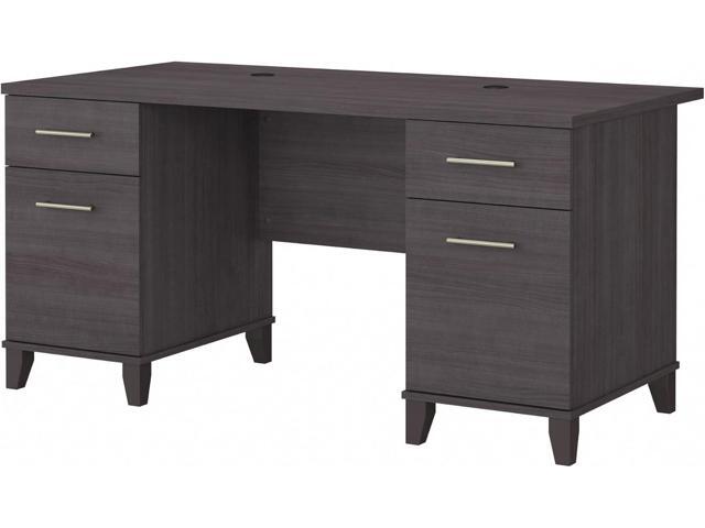 Bush Furniture Somerset 60W Office Desk with Drawers in Storm Gray