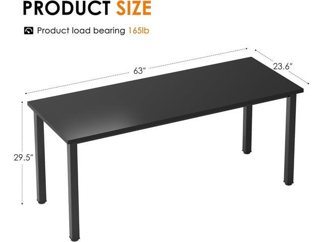 Need 63 Inch Large Computer Desk, Modern Simple Style Home Office Gaming Desk, Basic Writing Table for Study Student, Wooden Desktop and Metal...