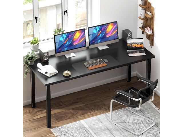 Need 63 Inch Large Computer Desk, Modern Simple Style Home Office Gaming Desk, Basic Writing Table for Study Student, Wooden Desktop and Metal...