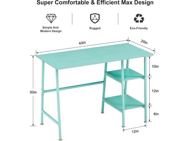 VECELO 43 Inch Computer Home Office Desk Modern Simple Writing Desk with Storage for Bedroom Simple Table Modern Student Study Desk,Water Proof,...