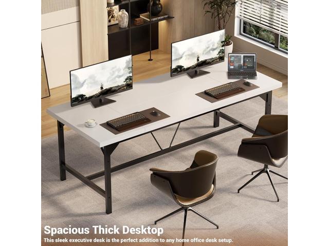 Unikito 63 Inch Computer Desk, Sturdy Large Office Desk, Premium 2 Person Long Desks, Super Thick Study Writing Gaming Table, Modern Computer Table...