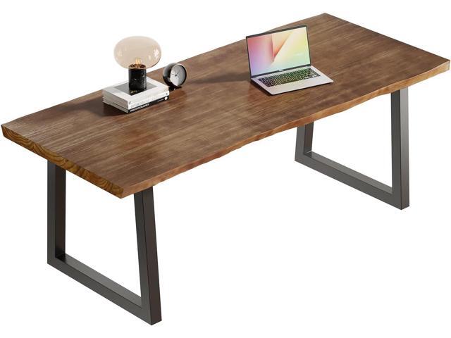Solid Wood Computer Desk,Rustic Style 55-inch Large Office Desk- Modern Gaming Working for Home Office, Modern Simple Design, Ideal for Study,...