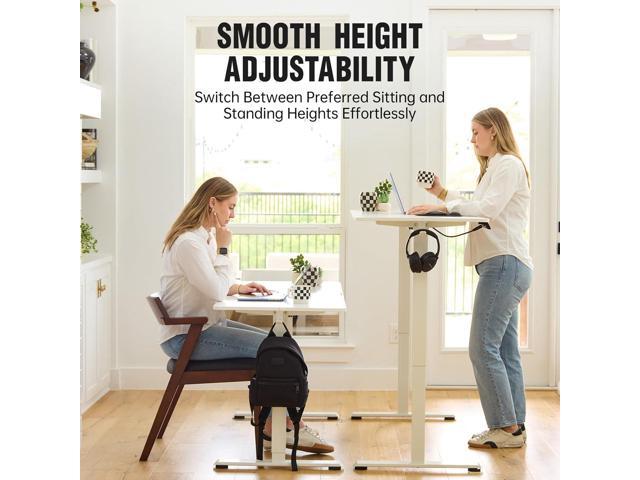 Veken 55 Inch, Height Adjustable Sit Stand Up, Wood Desktop, Work Home Office Computer PC Table, Tall Standup Workstation, Gaming Writing Study...