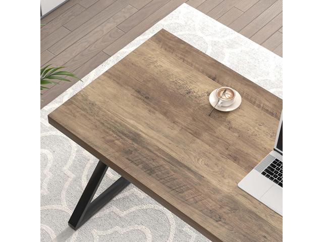 FOLUBAN Computer Desk, Modern Home Office Desk, Industrial Wood and Metal Study Writing Work PC Table for Bedroom Living Room, Rustic Oak, 47 Inch