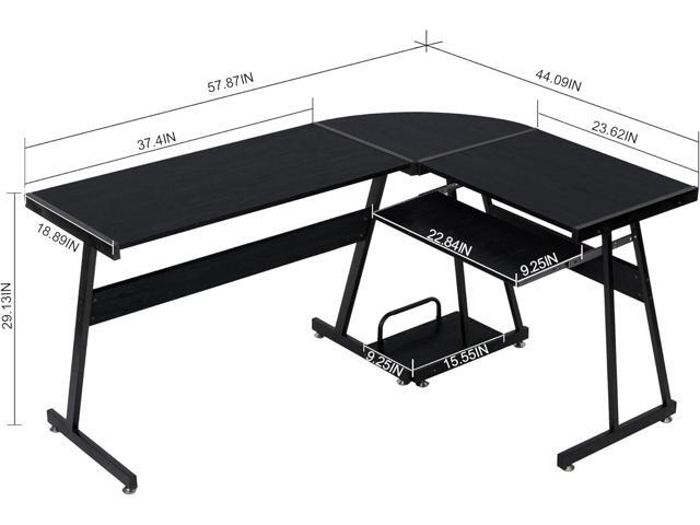 ivinta L-Shaped Desk with Keyboard Tray and CPU Stand, 58' Modern Reversible Corner Computer Desk for Small Spaces Living Room Bedroom Home Office,...