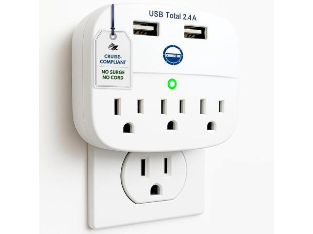 Cruise Approved Power Strip - Non Surge Protector for Cruise Ship with 2 USB Outlets - Cruise Ship Essentials 2025 for Carnival, Princess,...