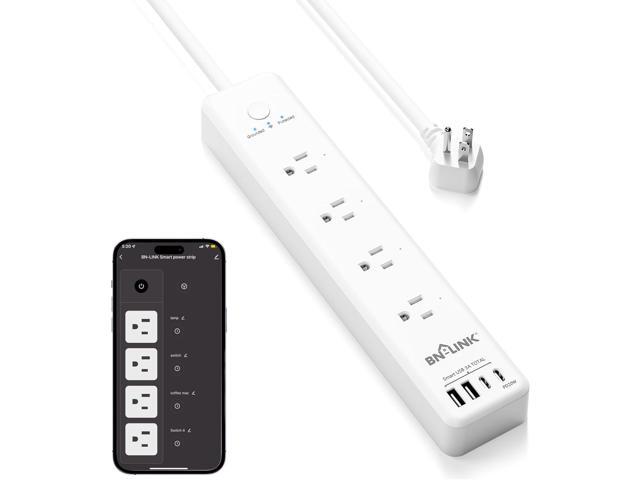 BN LINK Smart Plug Power StripSurge Protector with 4 Individually Controlled Smart Outlets, 4 USBs (incl. 20W USB-C), Compatible with Alexa and...