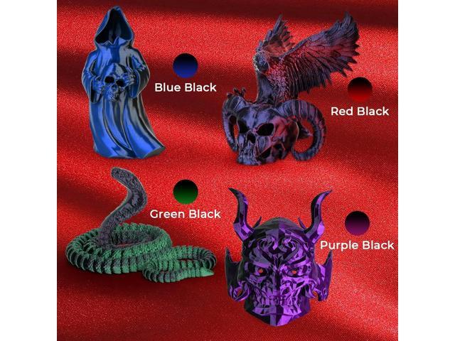 AMOLEN Silk PLA 3D Printer Filament Bundle, Shiny Dual Color PLA Filament 1.75mm Pack, Color Change PLA 3D Printing Filament for Most FDM 3D...