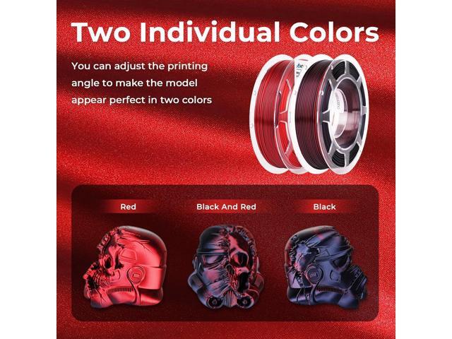 AMOLEN Silk PLA 3D Printer Filament Bundle, Shiny Dual Color PLA Filament 1.75mm Pack, Color Change PLA 3D Printing Filament for Most FDM 3D...