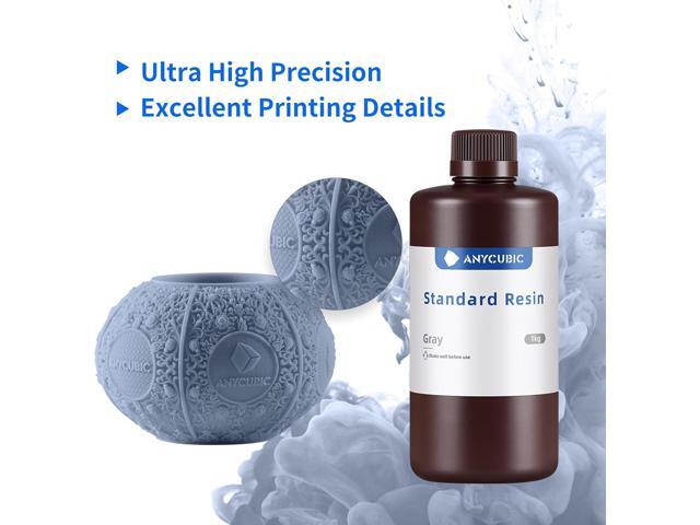 ANYCUBIC 3D Printer Resin, 405nm LCD UV-Curing Resin, High Precision & Rapid Photopolymer 3D Resin for LCD/DLP/SLA Resin 3D Printer (Grey, 1kg)