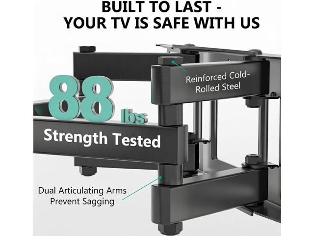 WALI Full Motion TV Wall Mount for 3270 Inch TVs Heavy Duty Dual Articulating Mount with Swivel, Tilt & Extension VESA up to 400x400mm Fits...