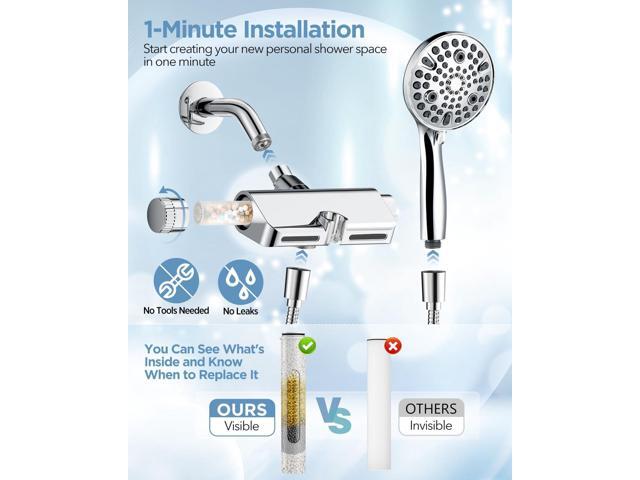 MakeFit Shower Head Filter Replacement Cartridge for MakeFit Filtered Shower Head with Handheld Combo-SSJ731/SW9730 (2-PACK)