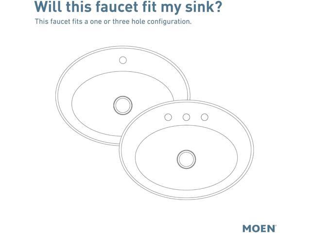 Moen Gibson Chrome One-Handle Single Hole Modern Bathroom Sink Faucet with Optional Deckplate, 6145