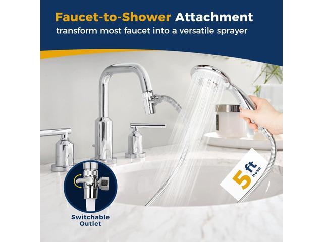 KLLEYNA Shower Head Sink-Faucet Bathtub-Bathroom-Garden - Hose Sprayer Attachment(5 Adapters) for Hair Washing & Pet Dog Rinse & Baby Bath, ON/OFF...