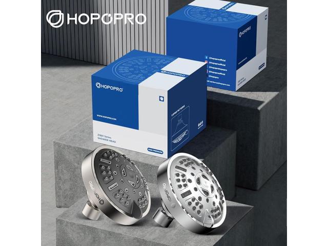 HOPOPRO Upgraded 9 Settings High Pressure Shower Head, NBC News Recommended Brand Fixed Showerhead Bathroom Showerhead Multi-functional Rainfall...