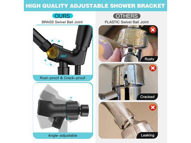 JDO Shower Head with Handheld, High Pressure Handheld 6 Settings, Detachable Shower Head Set with Stainless Steel Hose and Shower Bracket (Matte...