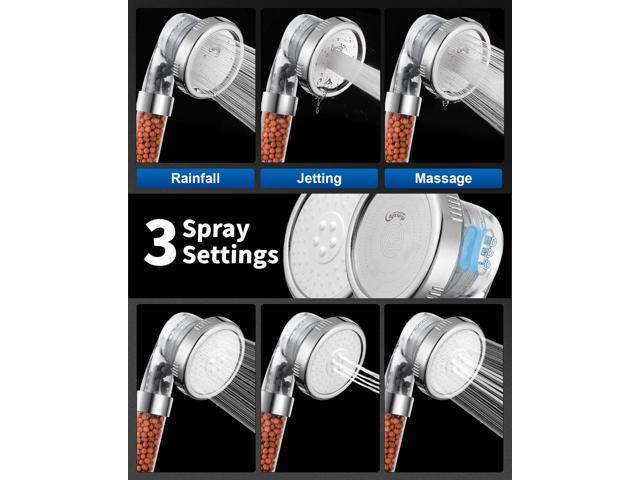 Luxsego Filtered Shower Head for Hard Water, High Pressure 3 Modes Shower Heads with Handheld Spray, Water Softener Showerhead Set with Mineral...