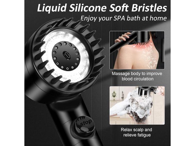 Luxsego High Pressure Shower Heads with Handheld Sprayer, Filtered Shower Head Soften Hard Water with Scalp Massager for Skin & Hair Care, 3...