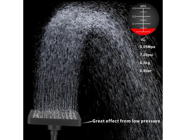 Voolan High Pressure Rain Shower Head - Luxury Modern Look - The Adjustable Replacement For Your Bathroom Showerhead - 6' Square High Flow Pressure...