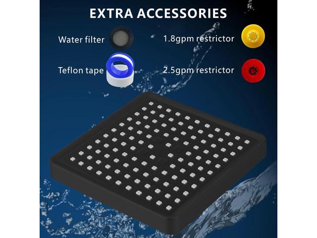 Voolan High Pressure Rain Shower Head - Luxury Modern Look - The Adjustable Replacement For Your Bathroom Showerhead - 6' Square High Flow Pressure...