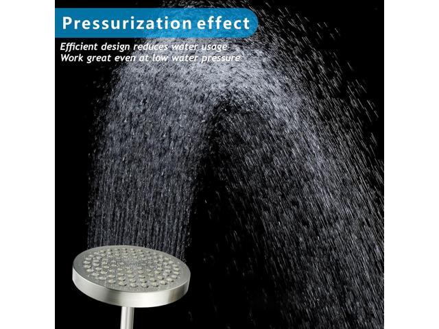 High Pressure Rain Shower Head with 11'' Extension Arm - High Flow Rainfall Showerhead - Luxury Modern Look - Pressure Boosting (Round, Brushed...