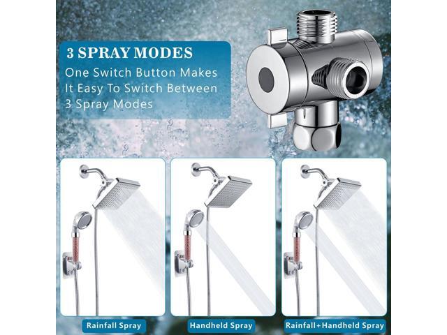 Voolan High Pressure Rain Shower Head with Handheld Spray Combo, Hand Held Filter Showerhead with Self-adhesive Holder and 59' Hose (Luxury Chrome)