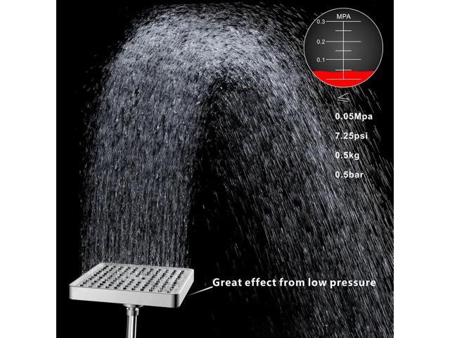 Voolan High Pressure Rain Shower Head with Handheld Spray Combo, Hand Held Filter Showerhead with Self-adhesive Holder and 59' Hose (Luxury Chrome)