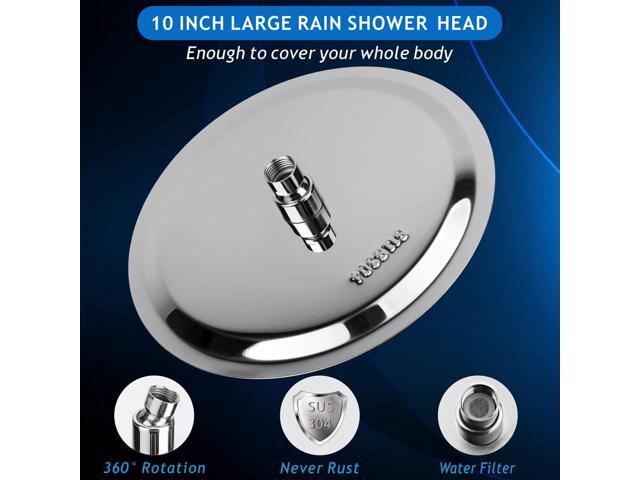 Voolan Rain Shower Head, High Pressure High Flow All Metal Rainfall Shower Head, Ultra-Thin Design-Pressure Boosting, Universal Wall and Ceiling...