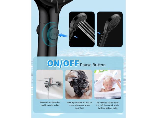 FASDUNT Shower Head with Handheld, High Pressure Handheld Shower Head with 80' Extra Long Stainless Steel Hose & Adjustable Bracket, Showerhead...