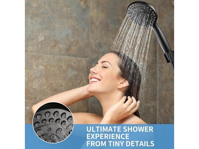 10 Spray Shower Head with Handheld,High Pressure shower heads with Handheld Spray Combo,Hand Held Shower Head with 60 Inch Long Hose (Matte Black)