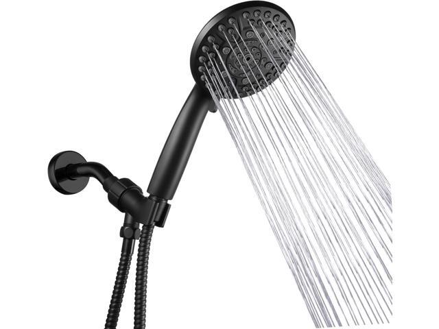 10 Spray Shower Head with Handheld,High Pressure shower heads with Handheld Spray Combo,Hand Held Shower Head with 60 Inch Long Hose (Matte Black)