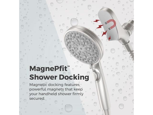Pfister HydroFuse Handheld Shower Head, Hose Included, Magnetic Docking, 6-Function, 2.5 GPM, Spot Defense Brushed Nickel Finish, 016HFM01GS