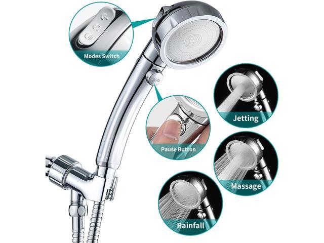 MIAOHUI Modern Handheld Shower Head with On Off Switch, High Pressure Shower Head with Handheld, 3 Spray Settings Removable Shower Head with Hose,...